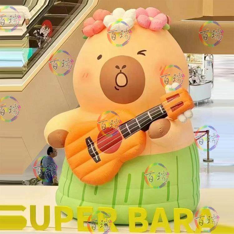 网红充气卡皮巴拉气模卡通人偶服网红水豚鼠森林动物园商场中庭,淘宝优惠券,粉丝福利购,淘宝优惠卷