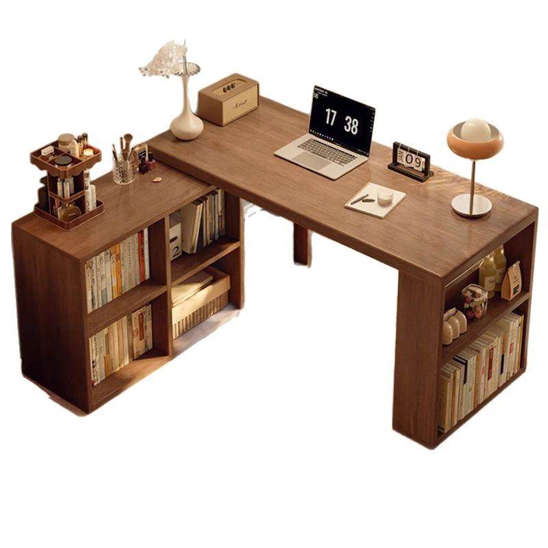 实木转角书桌书架书柜一体桌子卧室家用梳妆台l型拐角电脑办公桌,淘宝优惠券,粉丝福利购,淘宝优惠卷