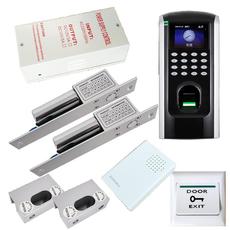 No. 7 Central Control F7 Office Access Control Attendance TCP/IP Network Double Open Glass Door Fingerprint Access Control Frameless Lock