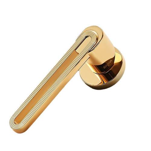 琅格玛法式轻奢哑光镀铬银色门锁静音分体式室内卧室门锌合金门锁 - 图3