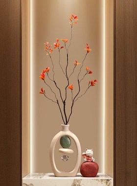 入户门玄关屏风陶瓷花瓶摆件客厅电视柜壁龛细长高级感家居装饰品