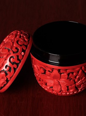 扬州漆器厂手工新中式雕漆牙签盒家用高端高级感茶叶盒便携收纳盒