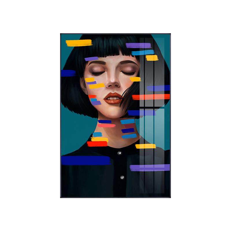 斑斓现代时尚轻奢客厅装饰画玄关人物美女竖版挂画商业空间壁画,淘宝优惠券,粉丝福利购,淘宝优惠卷