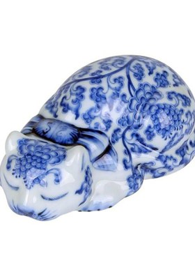 手工陶瓷可爱猫咪摆件轻奢招财猫摆件高档新中式客厅装饰乔迁礼品