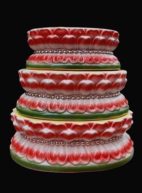 观音菩萨佛像底座陶瓷莲花座台垫高神像底座托架供奉供佛圆形摆件