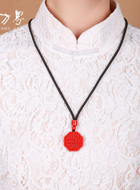 石方界帝王砂雷祖讳十字天经吊坠霸气精雕吊坠项链女本命年佩戴物