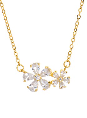 锆石花朵项链女2023年新款潮设计感高级小众锁骨链女气质时尚颈链