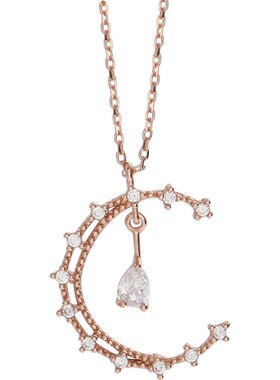 复古水滴碎钻镂空月亮2023年新款潮项链锁骨链小众女款风冷淡轻奢