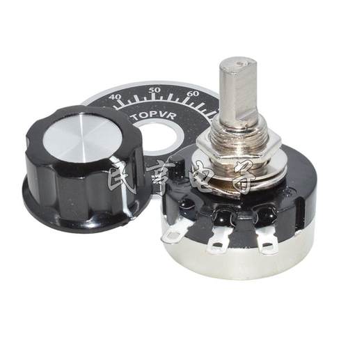 RV24YN20S单圈碳膜2W可调电位器1K5K2K10K50K100K500KM旋钮刻度盘 - 图3