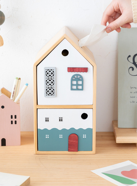 阿楹 高颜值桌面摆件卡通风儿童房间布置装饰飘窗餐桌收纳纸巾盒