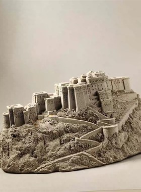 手工制微缩西藏建筑风格布达拉宫模型摆件家居水族微景观鱼缸装饰