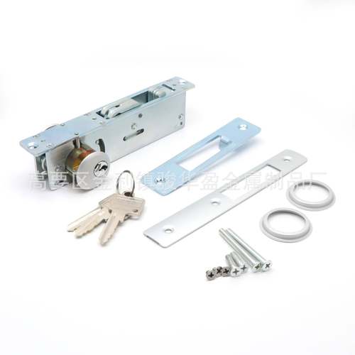 锌合金地锁玻璃门木门铝合金门钩锁移门中央锁插芯锁暗锁房门锁 - 图3