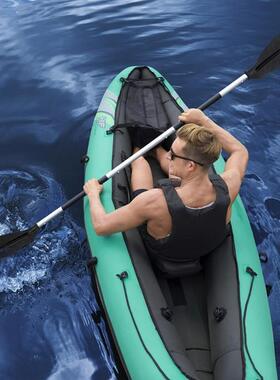 Bestway单人布套冲锋舟独木舟充气船橡皮划艇漂流船送桨气泵