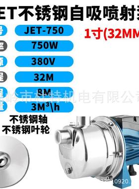 三相380V不锈钢自吸泵增压泵吸水泵高扬程自来水井水抽水泵喷射泵
