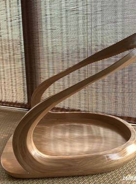 榻榻米椅子无腿靠背日式椅子懒人飘窗和室椅扶手床上靠椅实木座椅