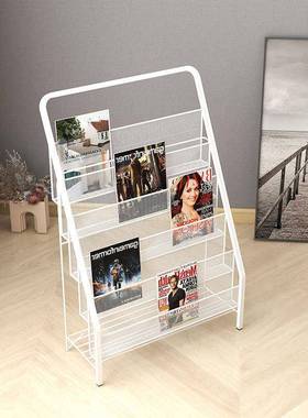 落地儿童书架简易宝宝图书绘本架铁艺收纳杂志架置物架幼儿书报架