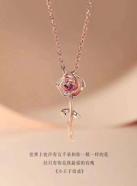 当季新款玫瑰花银项炼女白搭简约新款个性轻奢小众设计感锁骨炼