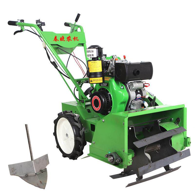 Junyida diesel multifunctional four-wheel drive micro tillage machine small agricultural hoe ditching gasoline hoe machine