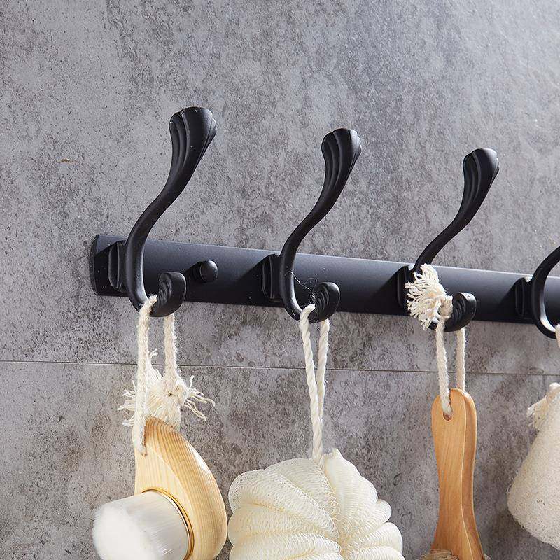 【折扣价】美式黑色厨房鱼尾排钩卫生间不锈钢长条挂衣钩浴室复古,淘宝优惠券,粉丝福利购,淘宝优惠卷