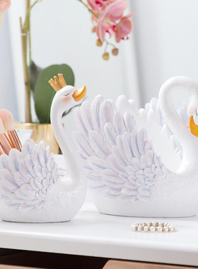 欧式交颈摆件家居客厅装饰桌面创意房间布置可爱结婚礼物摆设