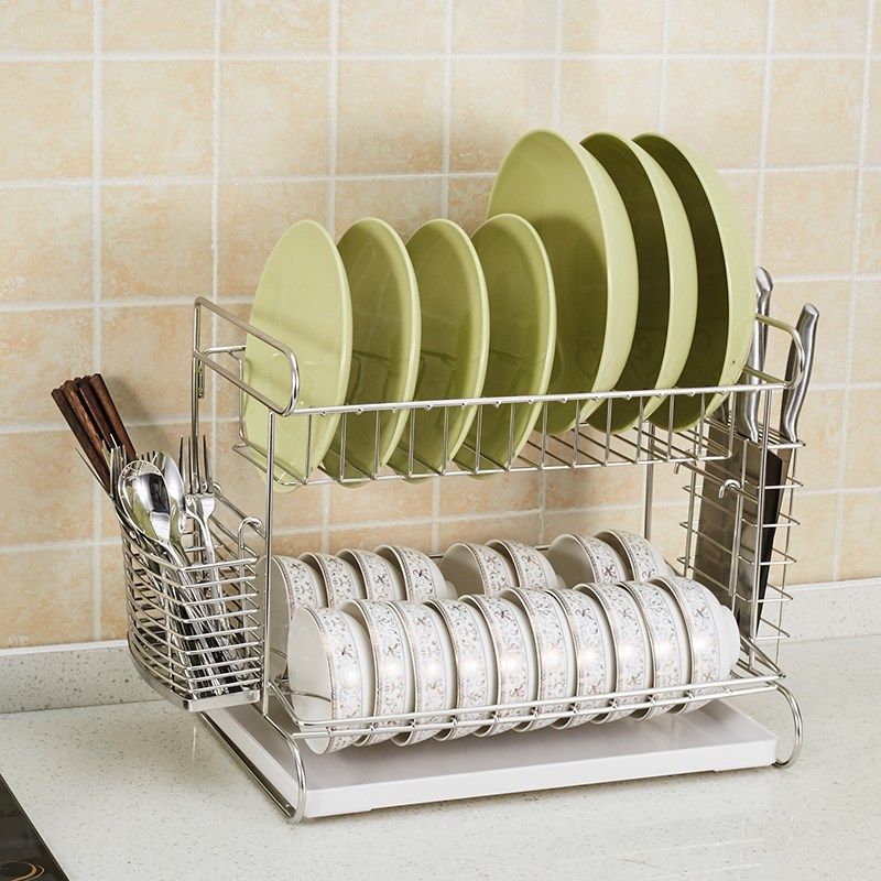 一体加固碗架双层沥水碗碟架厨房收纳晾放碗盘架,淘宝优惠券,粉丝福利购,淘宝优惠卷