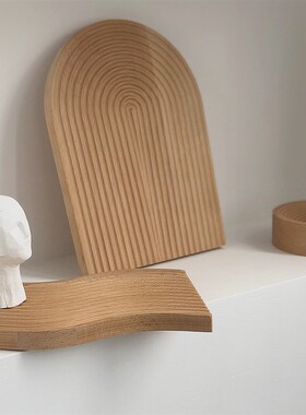 秘密卡车 实木摆件日式拱形置物盘托盘民宿咖啡馆艺术装饰