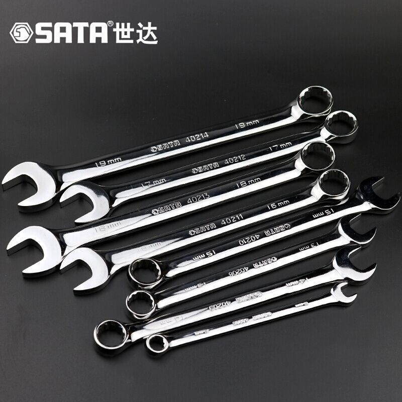 世达09027扳手工具23件全抛光两用扳手套装梅花开口扳手汽修扳子 - 图1