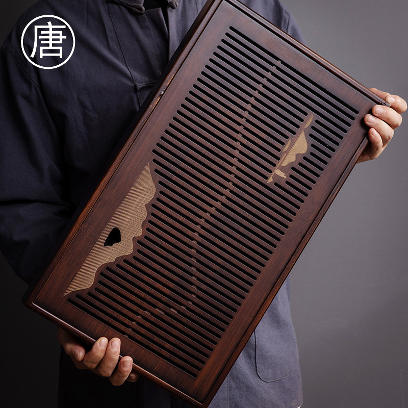 小型茶盘家用沥水托盘茶具茶台一人用简易竹制圆形蓄水茶海干泡,淘宝优惠券,粉丝福利购,淘宝优惠卷