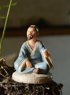 古装小型人物微景观摆件家居装饰品庭院假山盆景造配仿真桌景