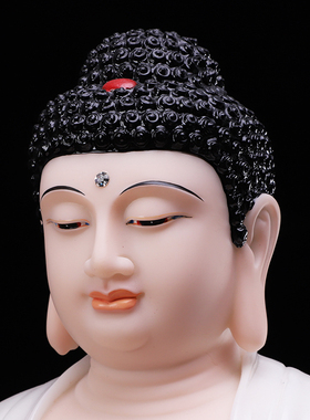 汉白玉摩尼牟尼佛家用佛一套摆件