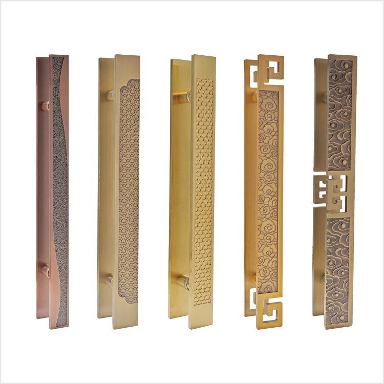 中式仿古雕刻大门拉手铝合金门拉手豪华KTV门把手雕刻祥云门拉手 - 图3