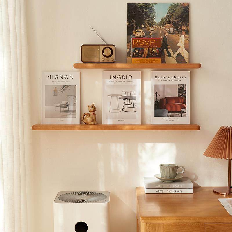 9C一字隔板置物架樱桃木厨房墙上搁板实木客厅卧室收纳架定制书,淘宝优惠券,粉丝福利购,淘宝优惠卷