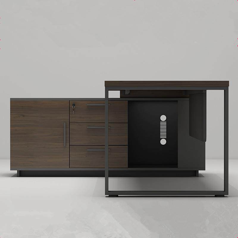 单人办公桌子简约现代老板桌办公室主管商用电脑桌椅组合总经理桌 - 图3