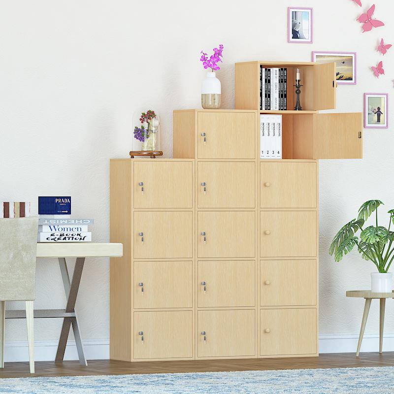 简易储物柜带锁小柜子书柜带门落地学生简约书架客厅收纳置物多层 - 图2