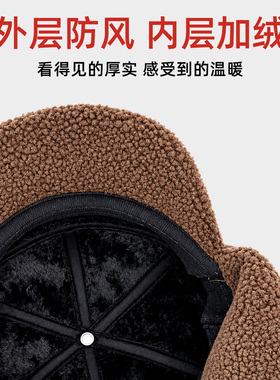jeep吉普冬季加绒保暖中老年帽子