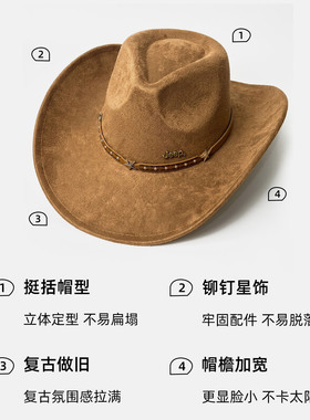 jeep吉普秋冬季草原西部牛仔帽男