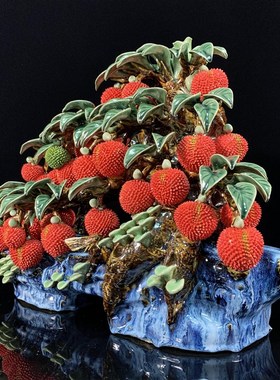 荔枝摆件玄关中式家居装饰品满堂红招财树摆件乔迁新居送礼