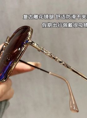 2025新款复古茶色墨镜女高清防晒紫外线高级感适合方圆脸太阳眼镜
