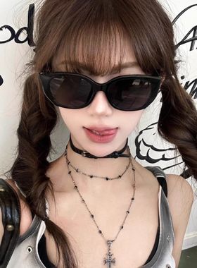 猫眼大框墨镜女方圆脸显脸小防晒防紫外线高级感太阳眼镜拍照开车