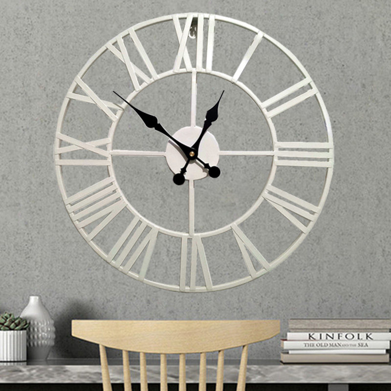 简约铁艺复古挂钟现个性创意金属时钟轻奢客厅装饰钟表 - 图1