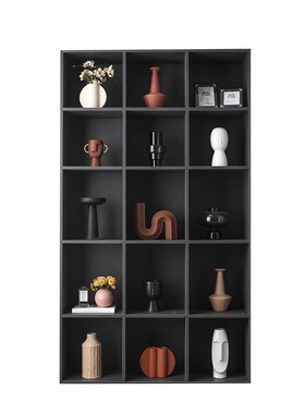 轻奢现简约ns风家居书柜摆件样板房间书架装饰品陶瓷花瓶相架