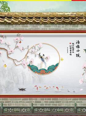 室外装饰画户外门墙迎防水防晒墙壁画影壁福字外墙背景画粘贴贴画