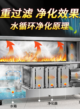 夜市摆摊无烟净化烧烤车 自动清洗水循环油烟净化设备商用不锈钢