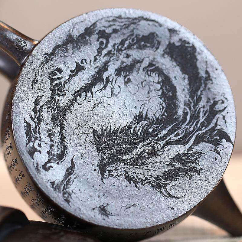 Yixing raw ore black star sand handmade purple clay teapot one piece national style Hanwa teapot single pot tea set