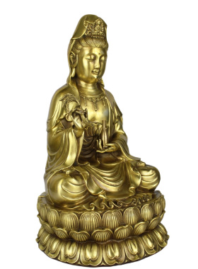 大仕缘 铜柳叶观音招财观世音摆件净瓶观音