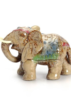 工厂直供陶瓷大象摆件创意东南亚风格工艺品家居客厅装饰酒店摆设