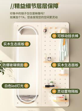 众之亿穿衣镜洞洞板全身镜落地镜家用挂墙试衣镜玄关壁挂衣帽架一