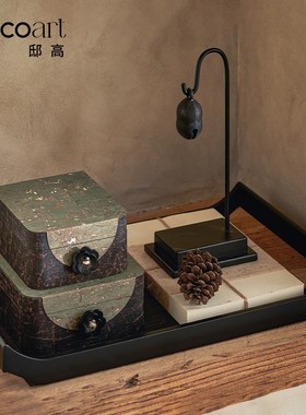 邸高家居民宿茶空间背景柜布置墙柜储物柜装饰品摆件