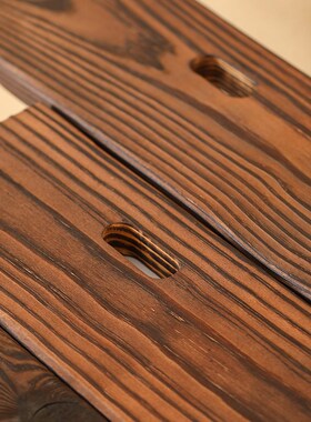 打孔碳化木板生态缸古法养鱼实木流水罐配件庭院花架鱼缸造景摆件