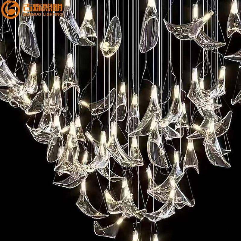 新中式餐饮大堂宴会厅酒店别墅客厅楼梯挑空装饰喇叭花琉璃吊灯,淘宝优惠券,粉丝福利购,淘宝优惠卷